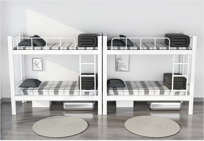 Steel single bed 1000mm wide staff dormitory double decker bed for adults and students double layer steel bed