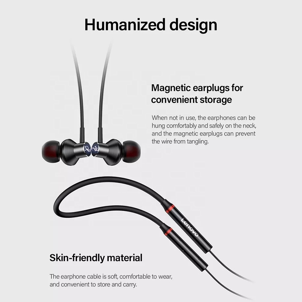 Wireless Earphone lenovo H05 neckband earphone Noise Reduction BT5.0 IPX5 Waterproof Sport Earbuds Running Headsets for men wome