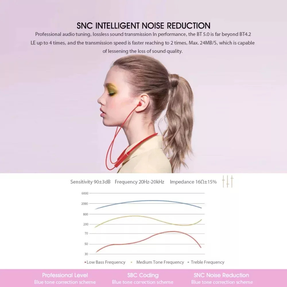 Wireless Earphone lenovo H05 neckband earphone Noise Reduction BT5.0 IPX5 Waterproof Sport Earbuds Running Headsets for men wome