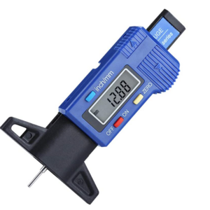 Tire Tread Depth Gauge, LCD Digital Tire Tread Depth Gauge Tool with Inch and MM Conversion of 0-0.98 Inches (Blue)