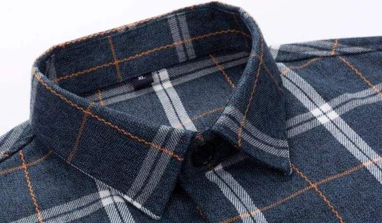 High Quality Brushed Cotton Checked Shirt For Men Long Sleeve Casual Flannel Regular Fit Business Dress Shirts