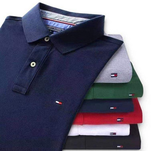 Cotton Short Sleeved Polo Shirt Men's Casual Classic Solid Color Lapel Embroidered Paul Shirt