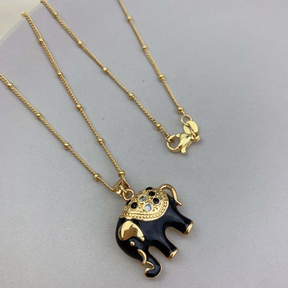 Wholesale Custom Cute Animal Elephant Pendant Choker Necklace For Women 2021 Fashion Gift Jewelry