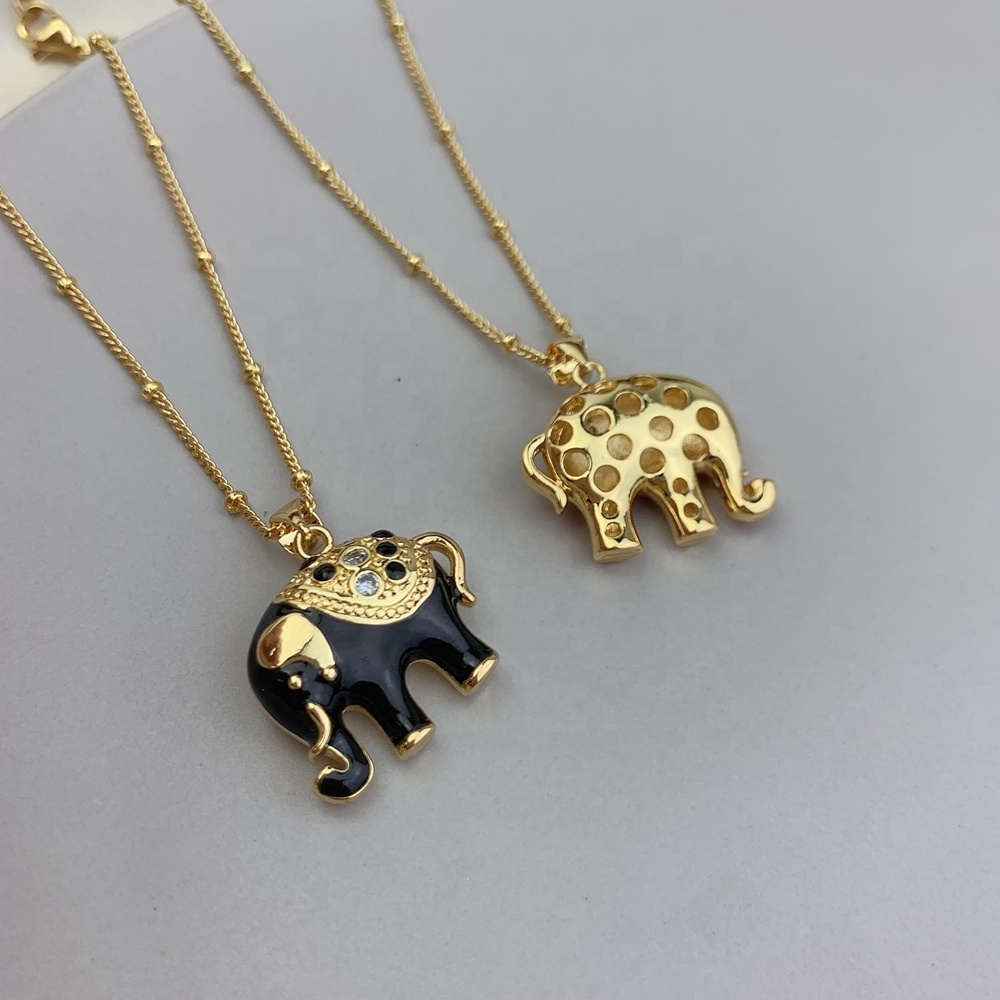 Wholesale Custom Cute Animal Elephant Pendant Choker Necklace For Women 2021 Fashion Gift Jewelry