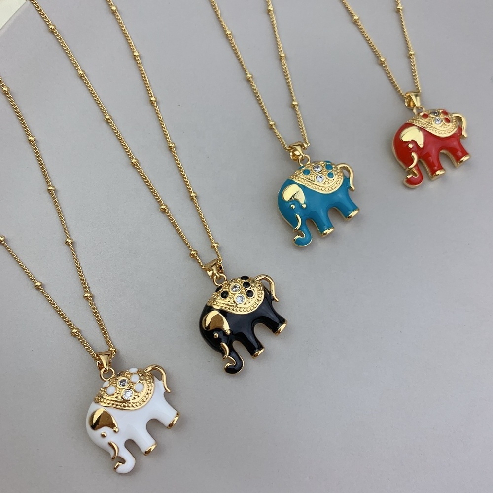 Wholesale Custom Cute Animal Elephant Pendant Choker Necklace For Women 2021 Fashion Gift Jewelry