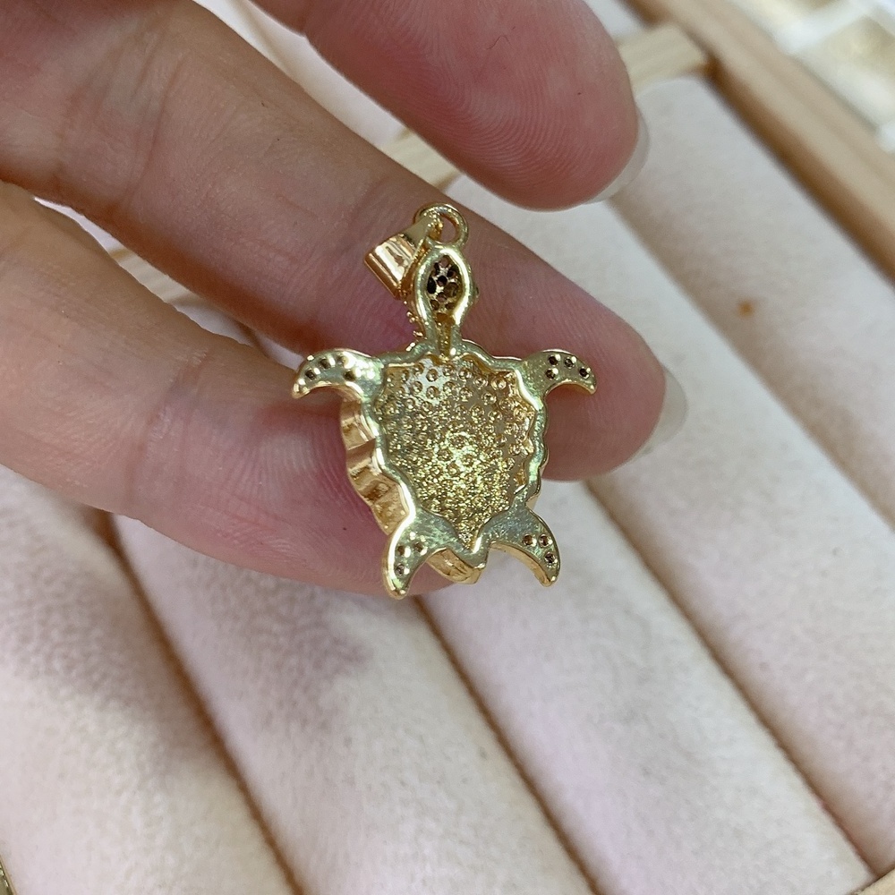 Wholesale custom sea shell zircon turtle pendants charms for DIY jewelry making necklace bracelet accessories