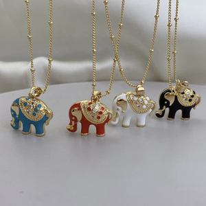 Wholesale Custom Cute Animal Elephant Pendant Choker Necklace For Women 2021 Fashion Gift Jewelry