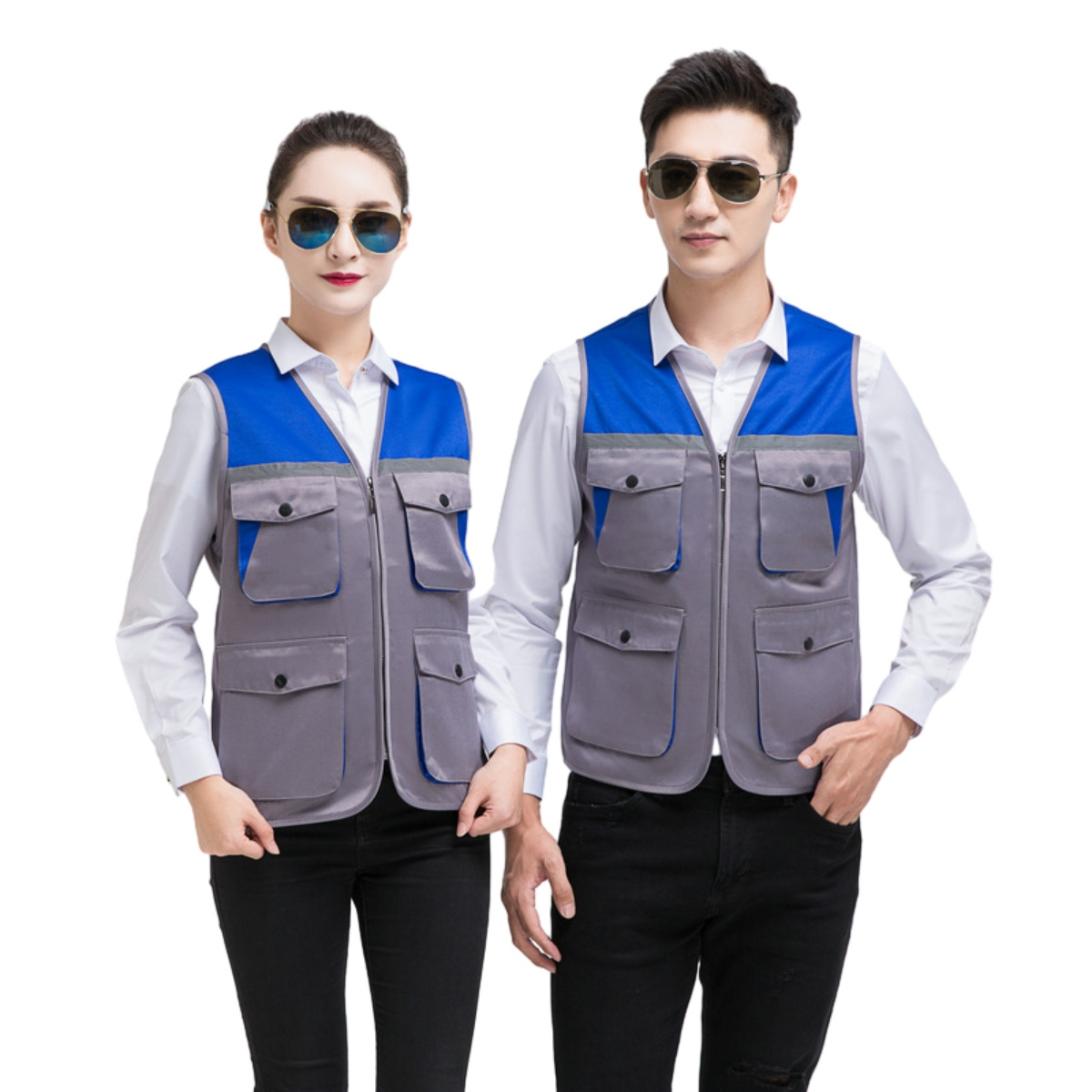 Customized Logo Mens Multi-functional Outdoor Casual Fishing Work Volunteer Safety Utility Work Multi Pocket Vest