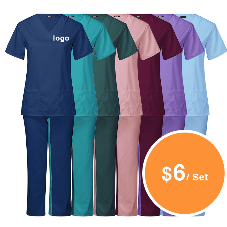 Shanni Apparel Comfortable Hospital Uniform Medical Top Nurse Uniform High Fashion Uniforms Nursing Medical Scrubs