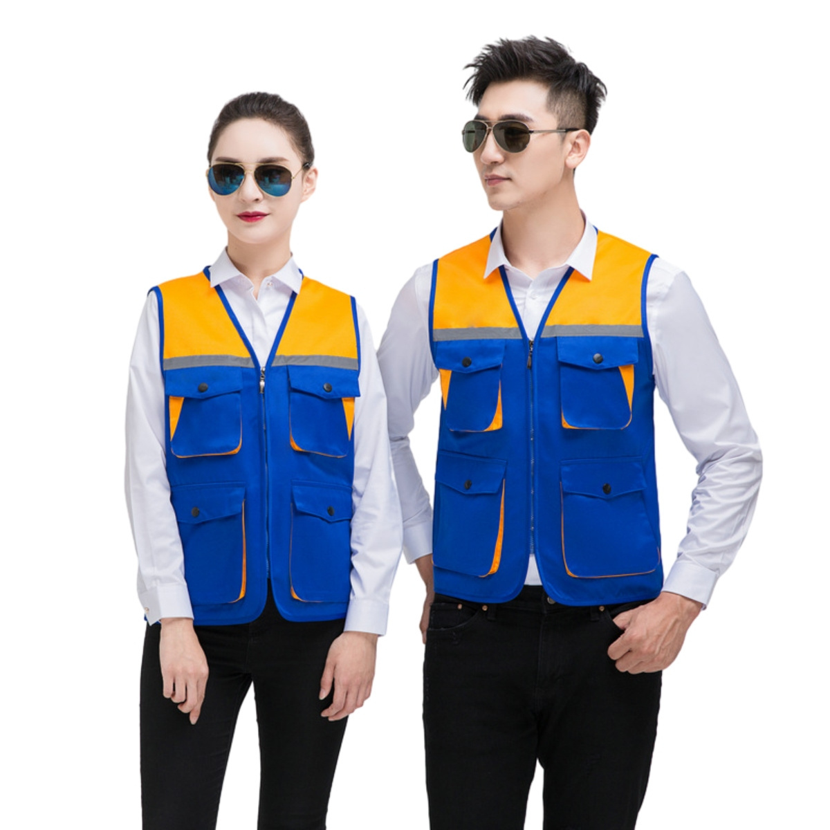 Customized Logo Mens Multi-functional Outdoor Casual Fishing Work Volunteer Safety Utility Work Multi Pocket Vest