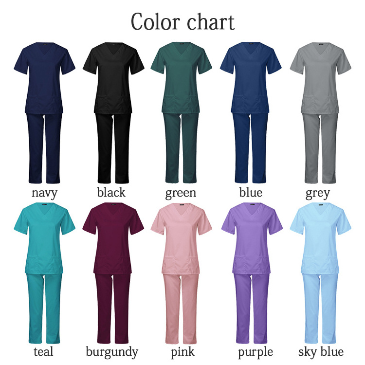 Shanni Apparel Comfortable Hospital Uniform Medical Top Nurse Uniform High Fashion Uniforms Nursing Medical Scrubs