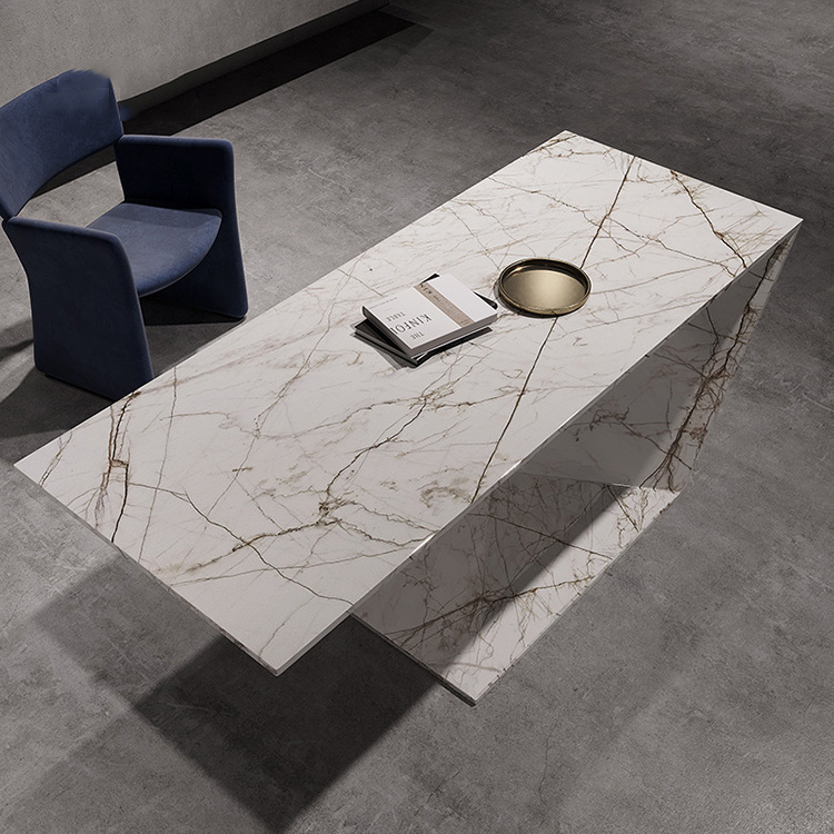 Contemporary Elegant Marble Office Desk Modern Home Office Desk Italian Design Manager Boss Desk