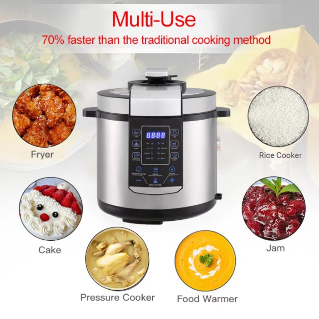 Popular Europe Style 6l 6 Quart All-in-1 Mul-functionTouch control LCD family size electric pressure cooker Rice cooker