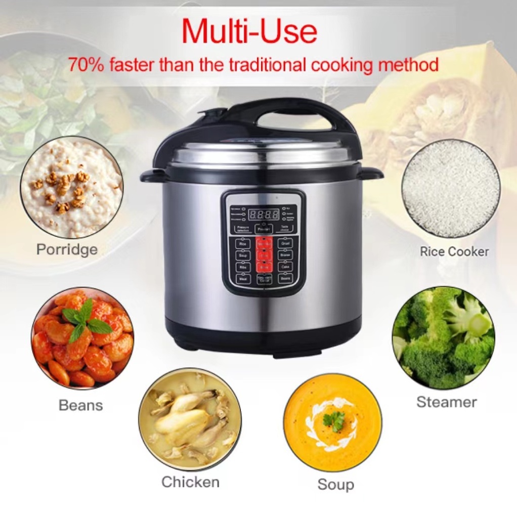 Luxury Stainless Steel Inner Pot 6 Litre 6 Quart Multi cooker Instant Rice Cooker Electric Pressure Cooker 11-in-1 Purple