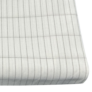 Beige Rectangular Checkered Conductive Silver Fiber Fabric EMF Earthing Grounding Bed Sheet Fabric