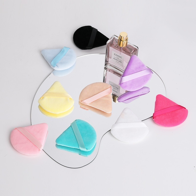 New Triangle 6 Pieces Powder Puff Sponge Short Velvet Powder Puff Makeup Powder Double-sided Makeup Air Cushion Beauty Tools