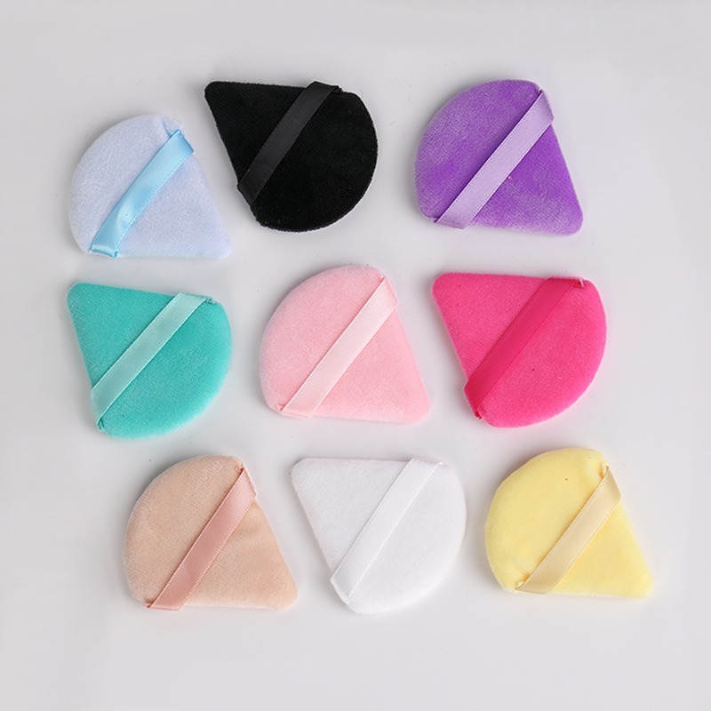 New Triangle 6 Pieces Powder Puff Sponge Short Velvet Powder Puff Makeup Powder Double-sided Makeup Air Cushion Beauty Tools