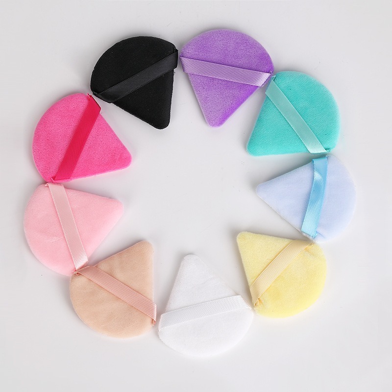 New Triangle 6 Pieces Powder Puff Sponge Short Velvet Powder Puff Makeup Powder Double-sided Makeup Air Cushion Beauty Tools