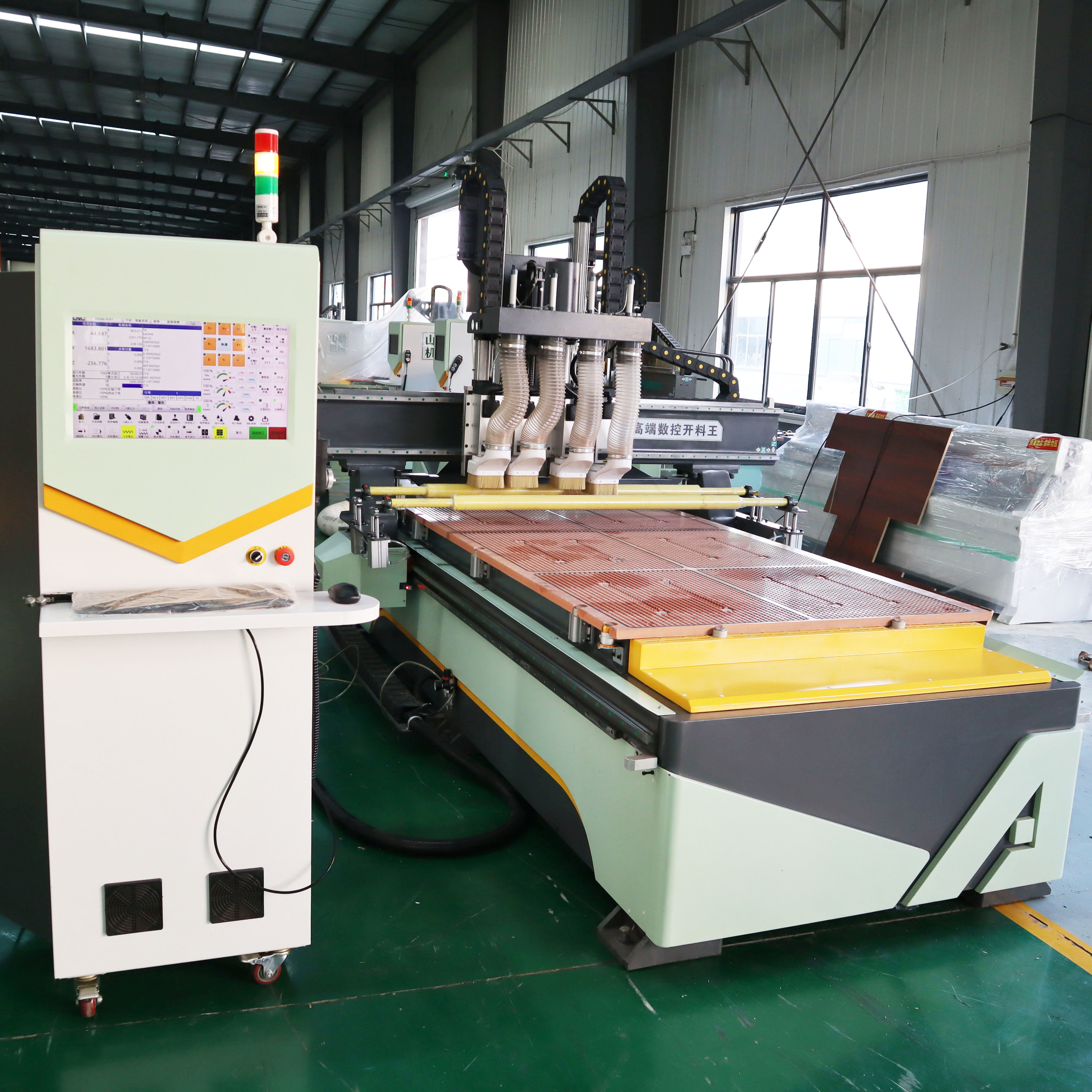 Multi Head Rotary Cmc Wood Cnc Router 4 Axis 3d Double Gantry Cnc Router Router Machine For Wood Vacuum Table