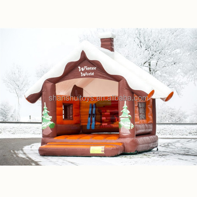 Customized Christmas theme bouncer inflatable castle outdoor combo inflatable jumping castle slide kids bounce house