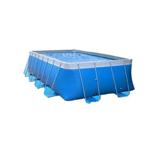 Giant outdoor ground steel frame swimming pool adults n kids inflatable water park metal swim pool for sale