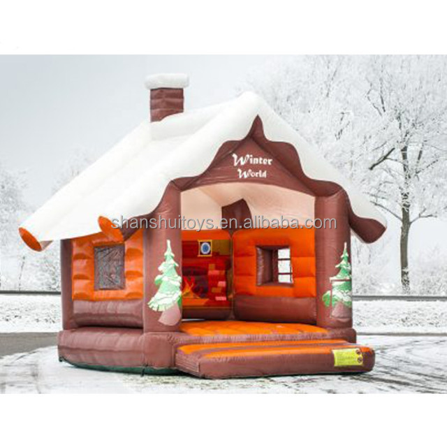 Customized Christmas theme bouncer inflatable castle outdoor combo inflatable jumping castle slide kids bounce house