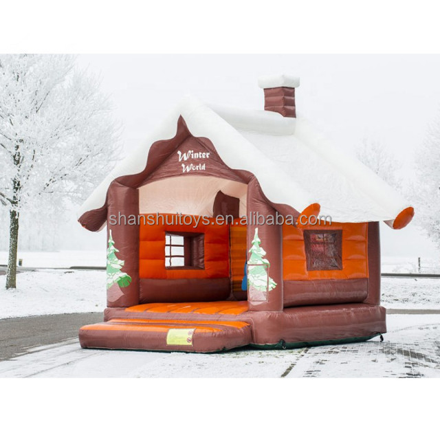 Customized Christmas theme bouncer inflatable castle outdoor combo inflatable jumping castle slide kids bounce house