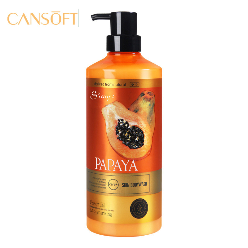 New essential series papaya shower gel women natural fruit body wash