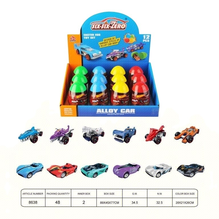 Newest design 1:64 Scale kids free wheels die cast metal cars in surprise eggs