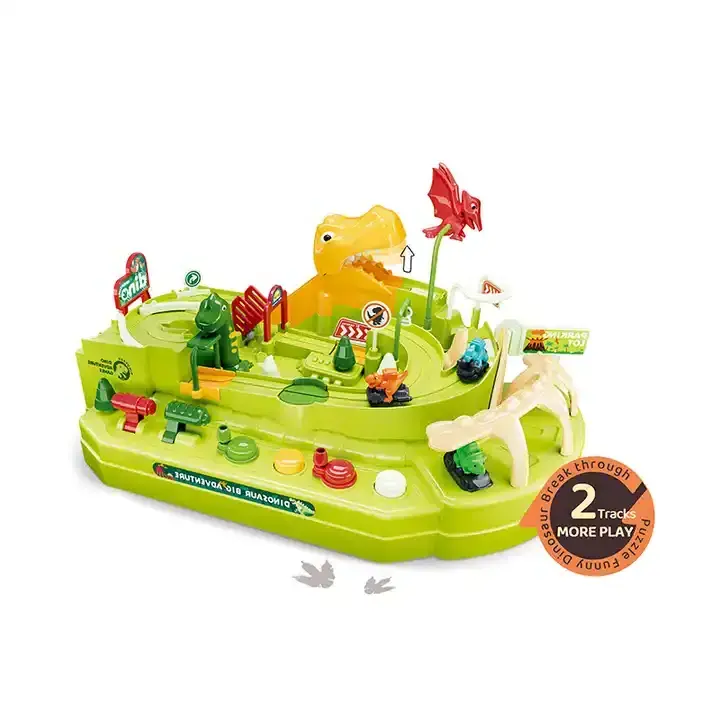 Newest design kids educational games toy dinosaur valley adventure race track play set