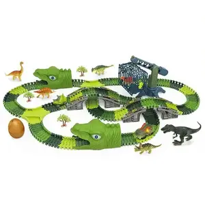 High Quality Kids Diy Assembled Electric Dinosaur Track Car Kids Plastic Tracks Train Set