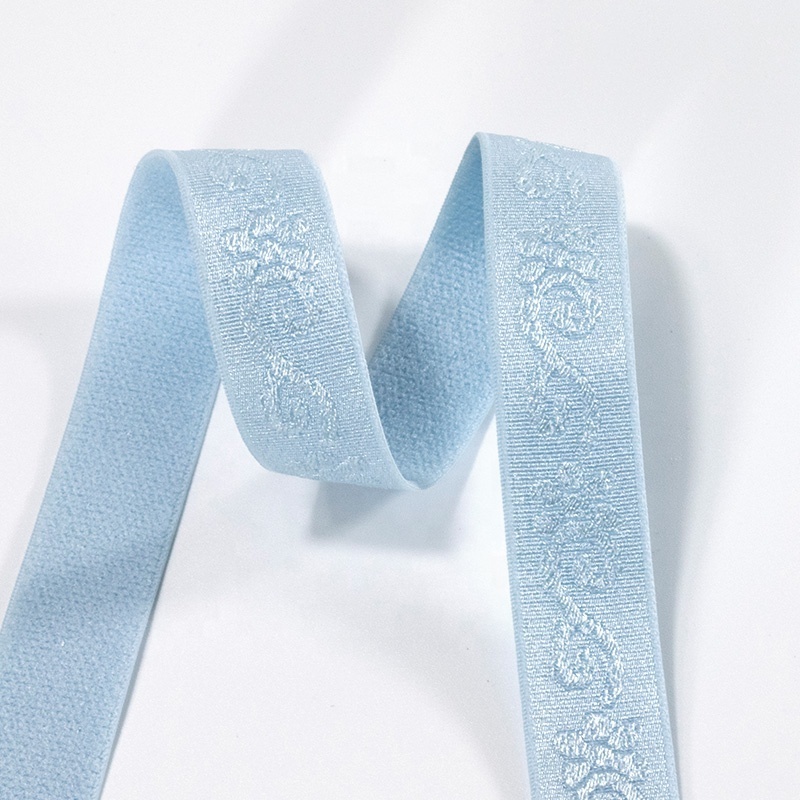 Underwear elastic jacquard band custom tape private label band fancy printed non-slip bra underwear edge straps