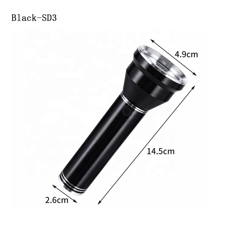 Waterproof torch with 18650 battery 3 light modes LED flashlight work light lantern for camping hiking