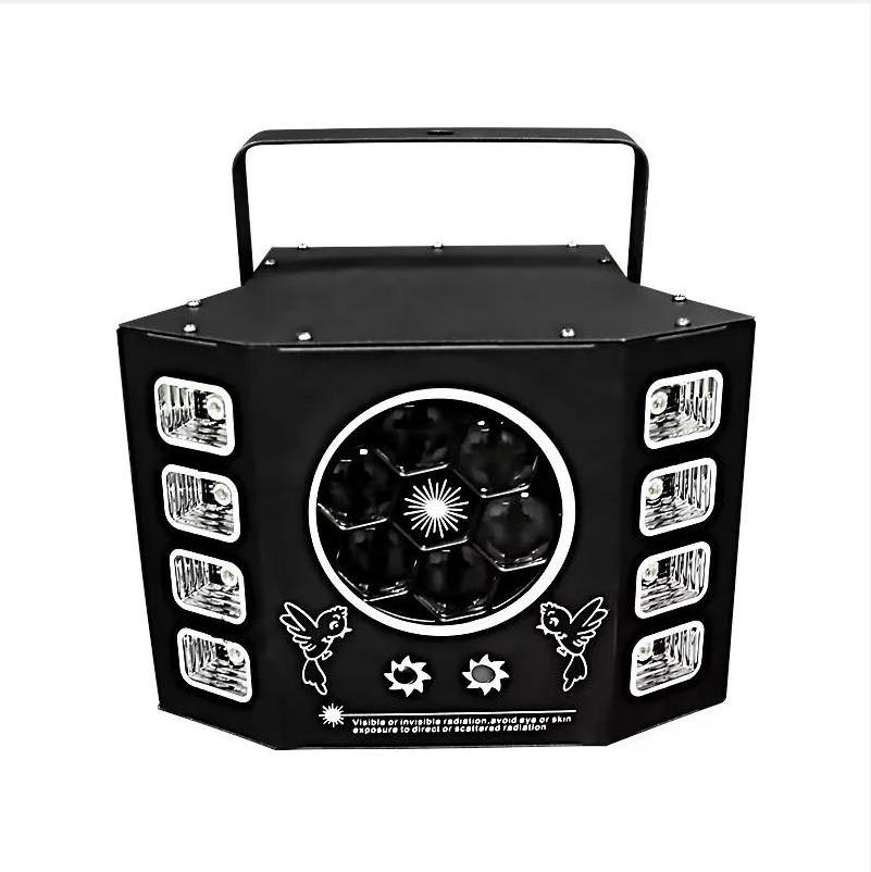 Baisun LED stage lights hot selling party lights remote control sound crystal magic purple bee eye strobe disco lights