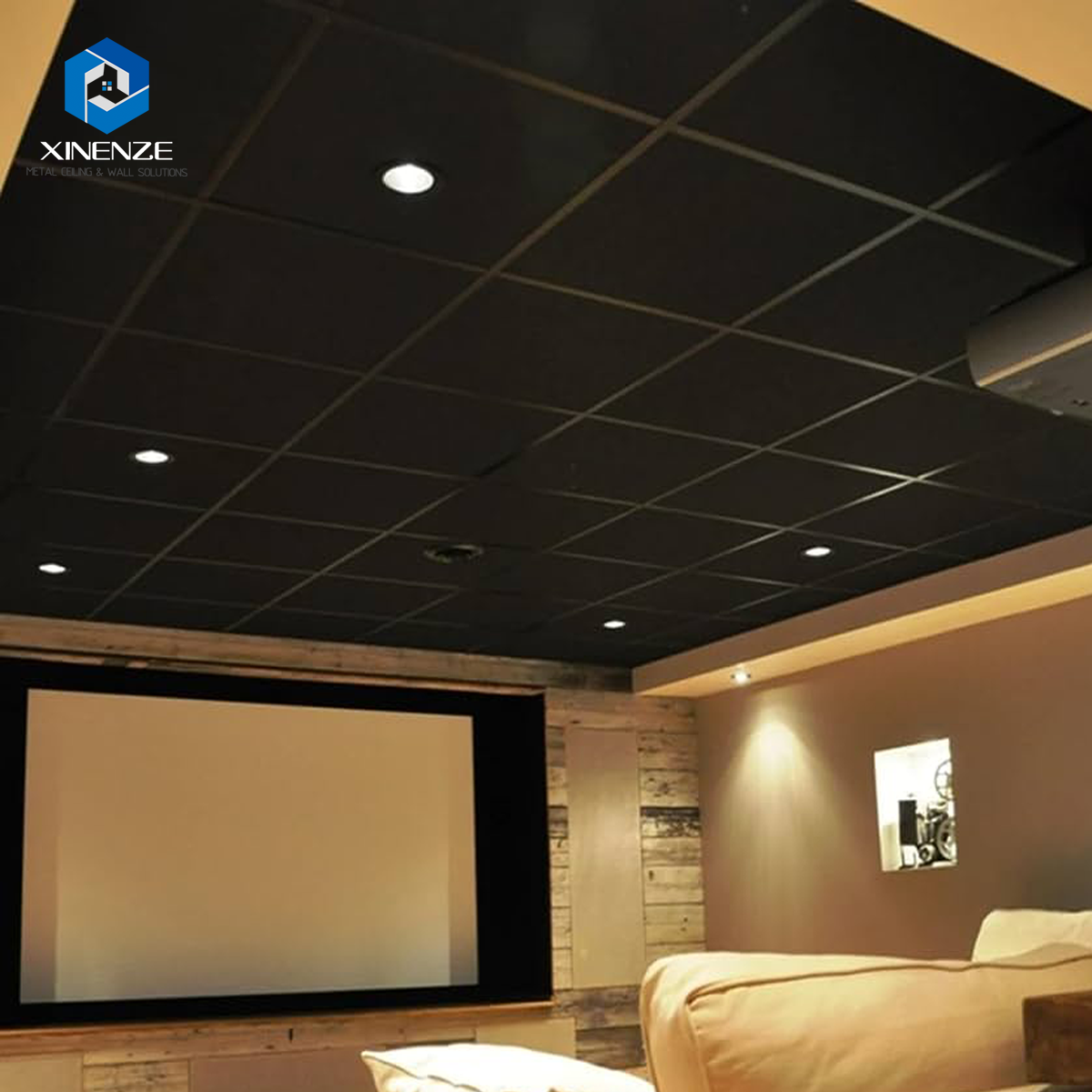 Office building use  2x4 black mineral wool sound-absorbing board False Ceiling Boards Acoustic Mineral Fiber Ceiling Tiles