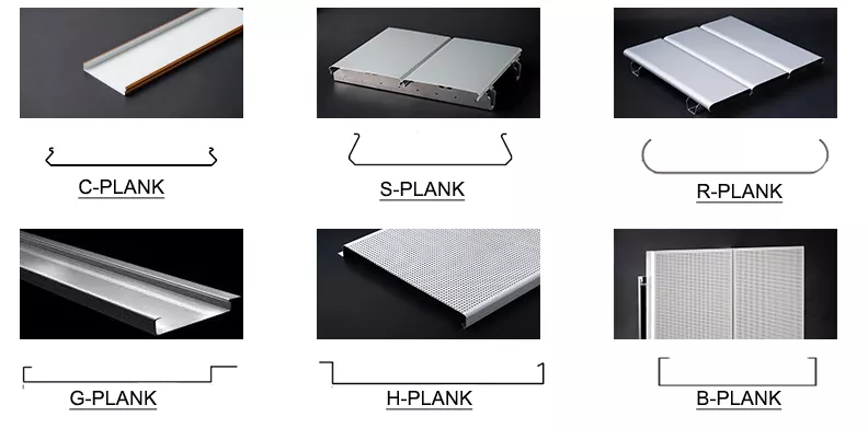 Office building Decorative Aluminum Linear Ceiling Panel Metal Plank Strip Ceiling For Commercial Space