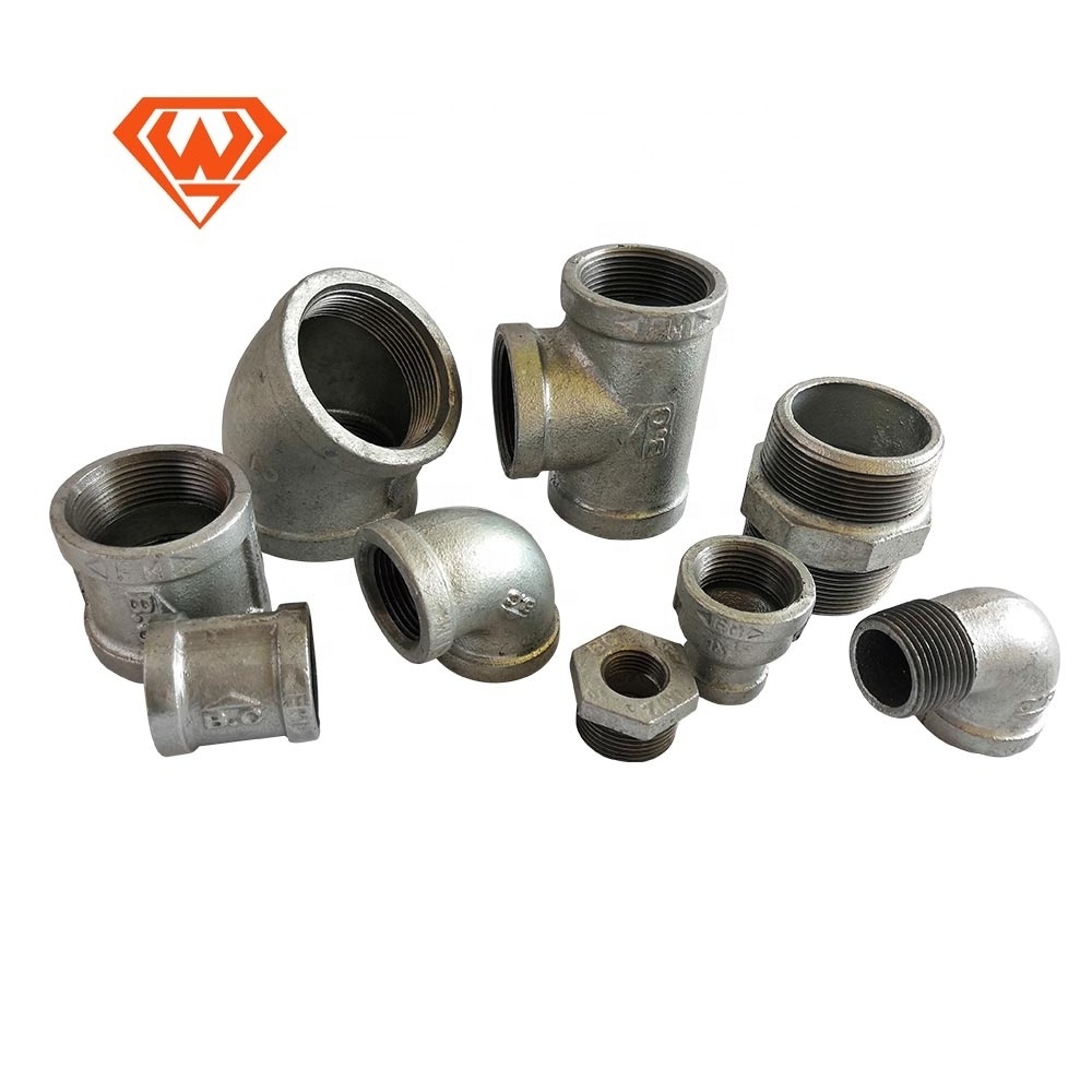 Galvanized Iron pipe Fitting BSP NPT Threaded Malleable Iron Plumbing Materials Galvanized Steel Plumbing Accessories