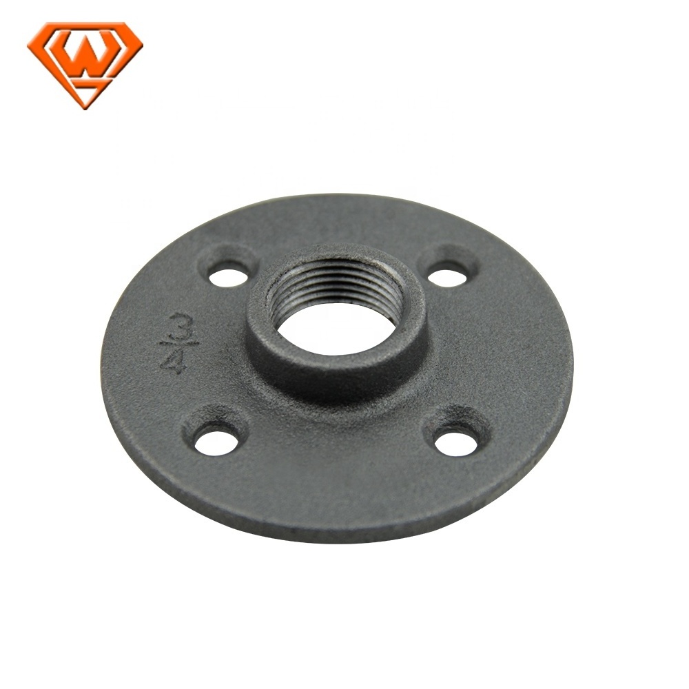 Garden furniture Black decorative malleable Cast iron 4 holes floor flange industrial pipe shelf flange