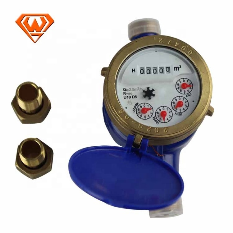 CE ISO4604 Class B Brass  Material Dry Type Single Jet Water Meter