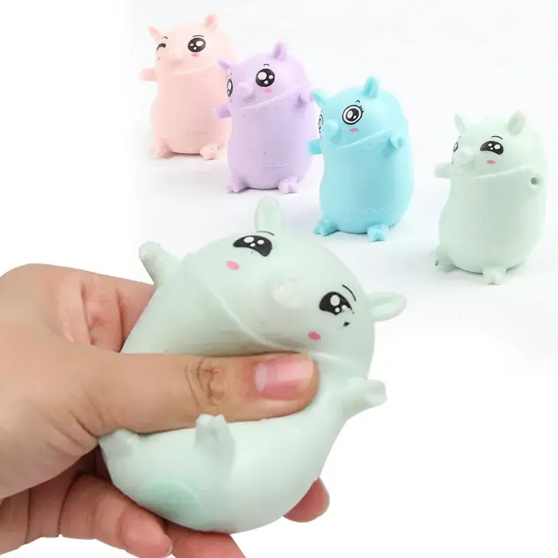 Novelty decompression pig pinch music tpr soft glue slow rebound squeeze funny whole person pat pig to vent ball toy