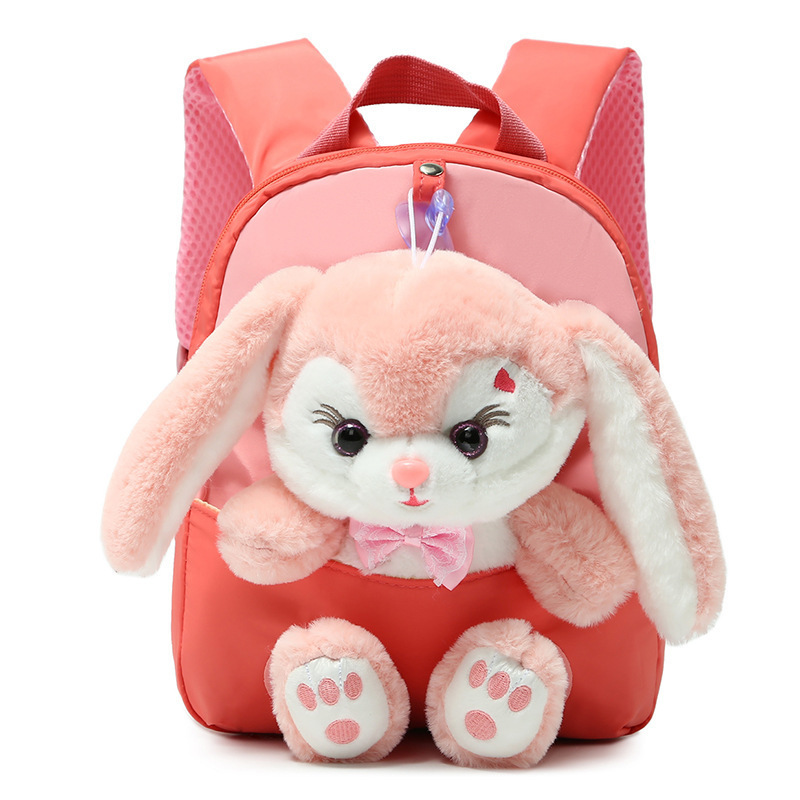 2023 Autumn/Winter New Children's Primary School Schoolbag Cute cartoon bag plush rabbit doll Cartoon Backpack