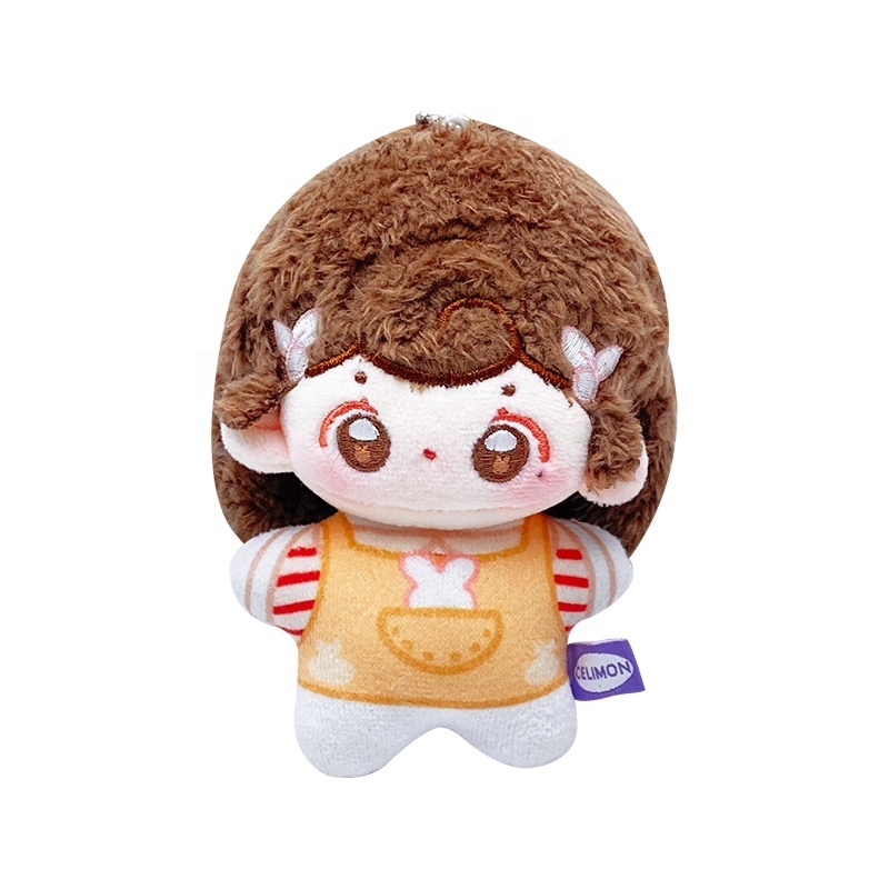 High quality small plush toy standing cotton doll custom 10cm game anime character cartoon plush kpop idol doll keychain