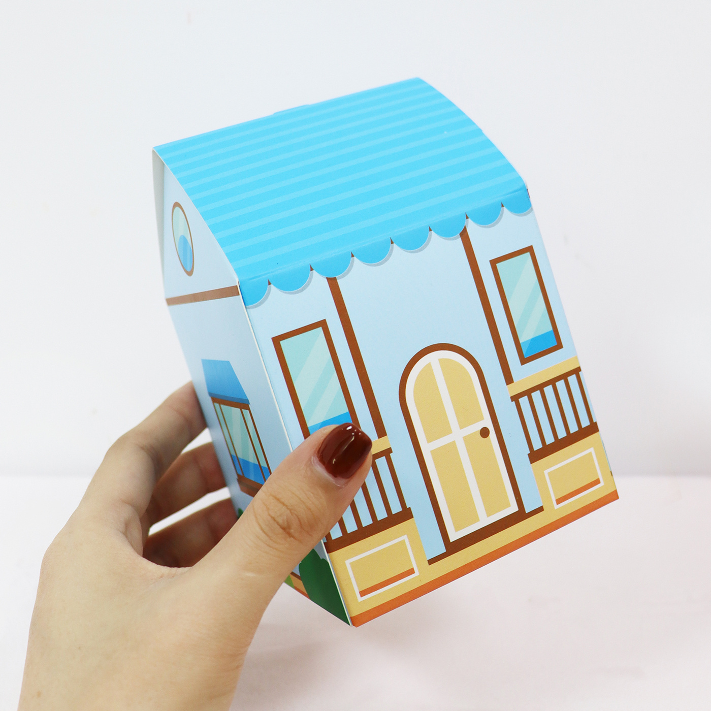 Gable house shaped cardboard cookie boxes packaging. cookie cardboard paper boxes packaging