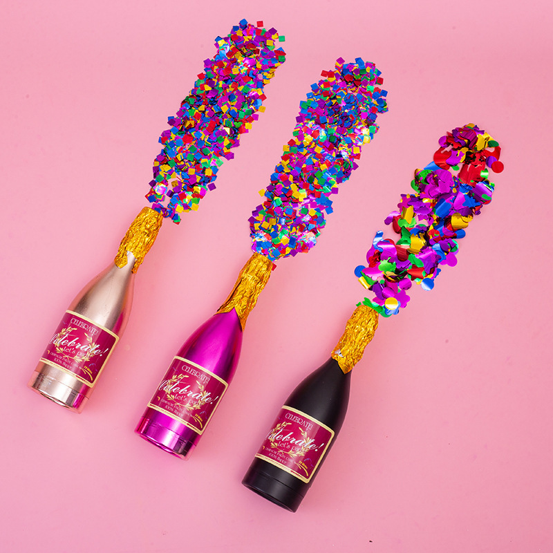 Champagne Bottle Party Popper Birthday Party hand-turned Confetti fireworks atmosphere props bar salute confetti cannon