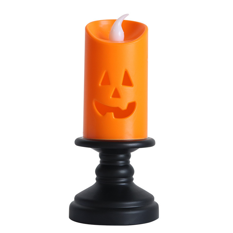 Halloween Lights Decorative Lighting LED Pumpkin Candle Holder Night Lights Candlestick Lamp Ornaments Halloween Decorations