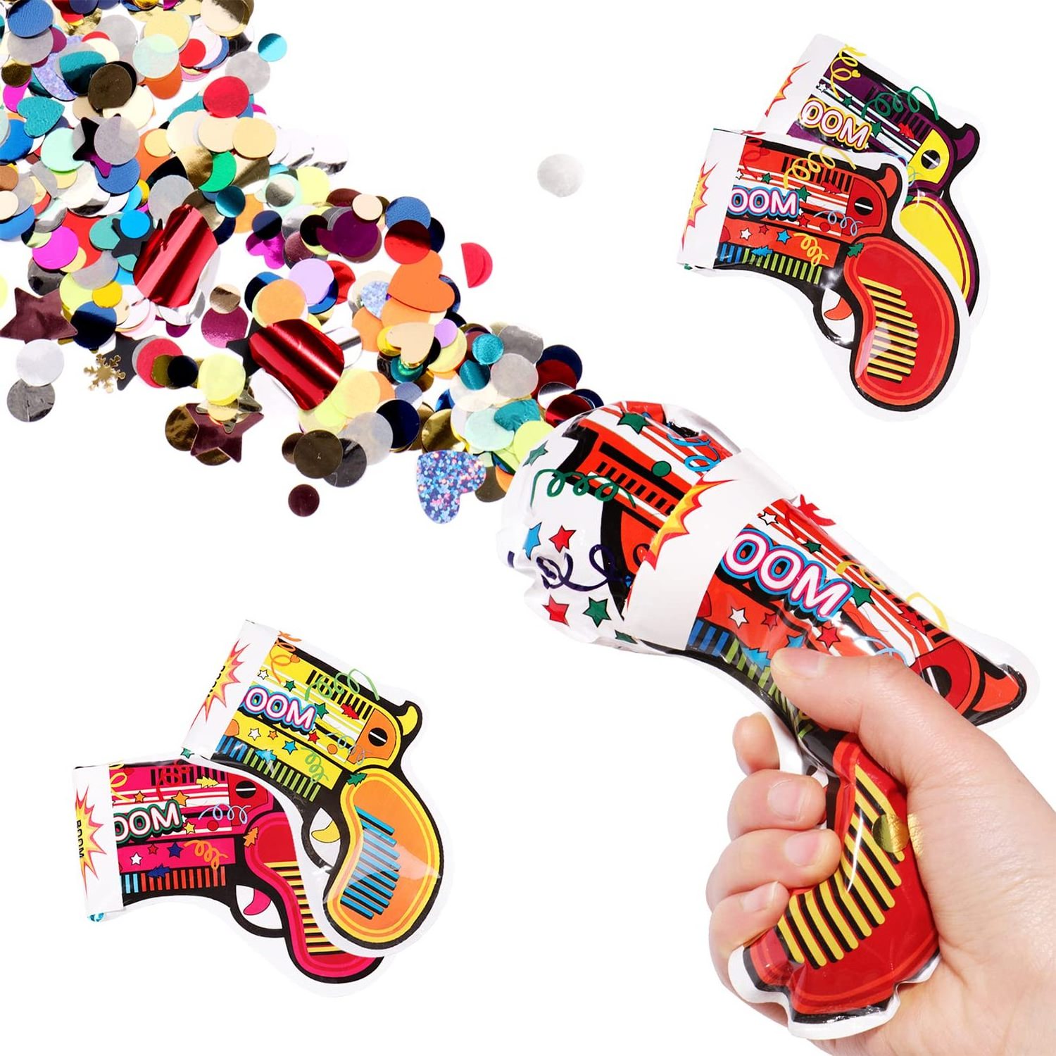 New Gun Shape Autoinflation Inflatable Foil Balloons Toy Gun Wedding Birthday Party Inflatable Confetti Gun