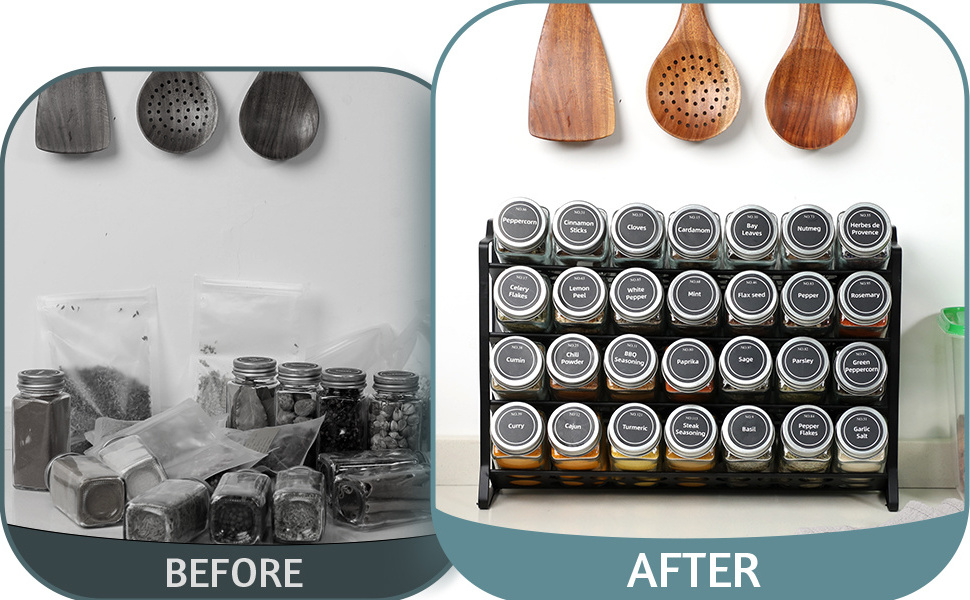 4 layers spice rack jar seasoning organizer kitchen spice jar rack wire iron mesh spray powder spice rack