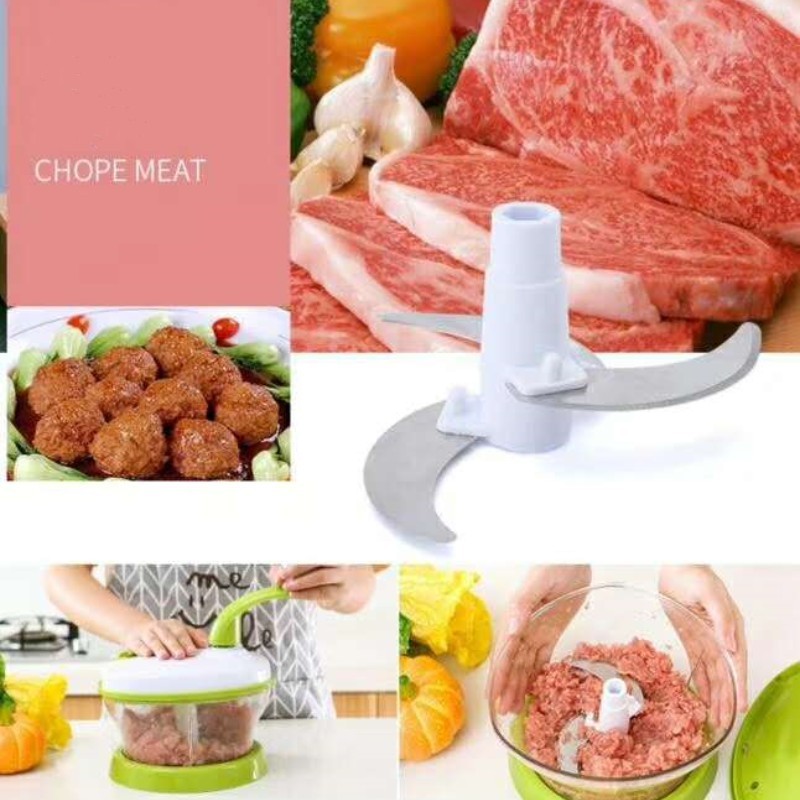 New design multi-purpose hand-powered vegetable slicer chopper meat grinder mixing salad spinner with lid kitchen gadgets