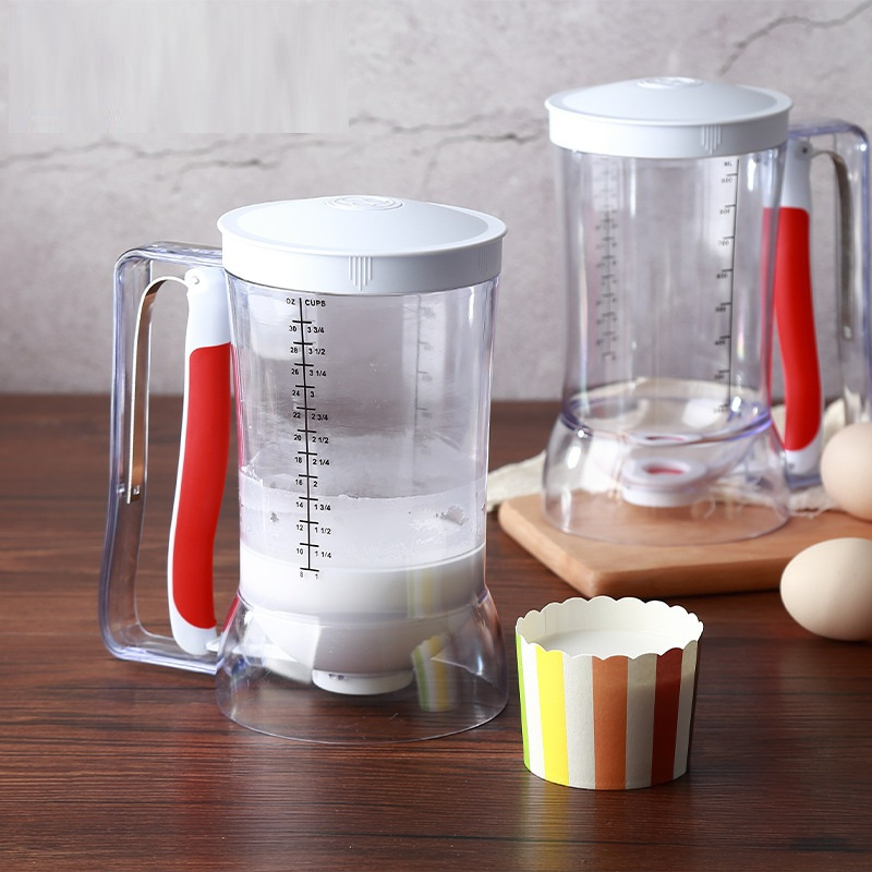 Batter Flour Paste Dispenser For Cupcake Cookie Cake Muffins Measuring Cup Cream Speratator Pancake Batter Dispensers