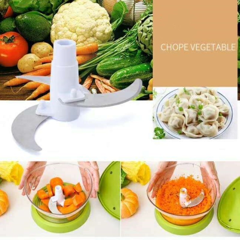 New design multi-purpose hand-powered vegetable slicer chopper meat grinder mixing salad spinner with lid kitchen gadgets